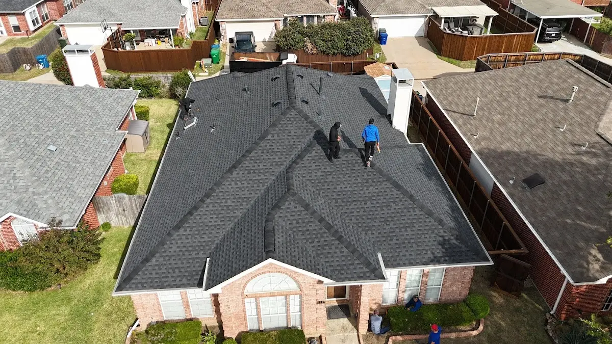 Slate & Tile Roof Repair work in progress on a Maumelle property